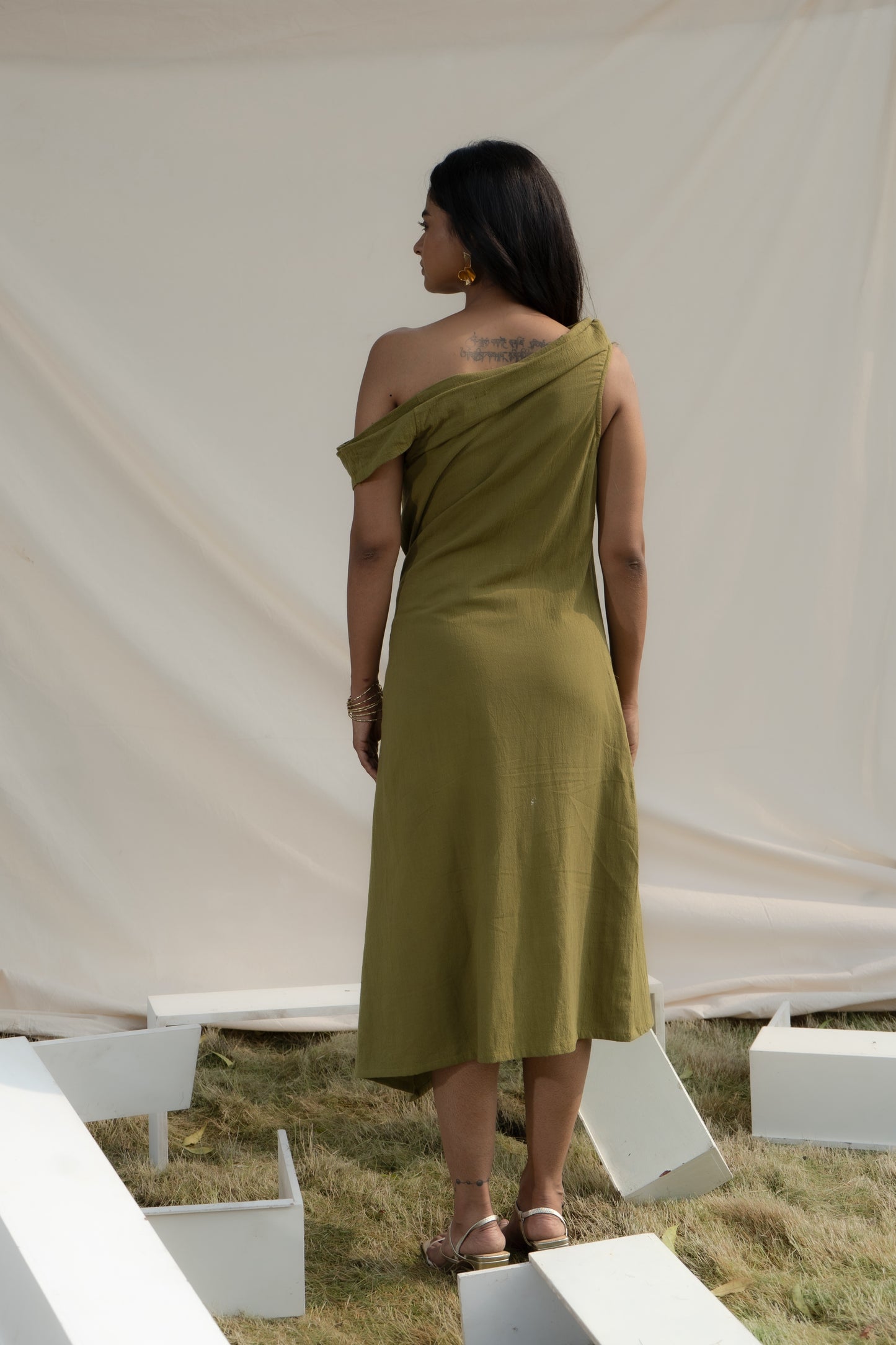 OLIVE DROP DRESS