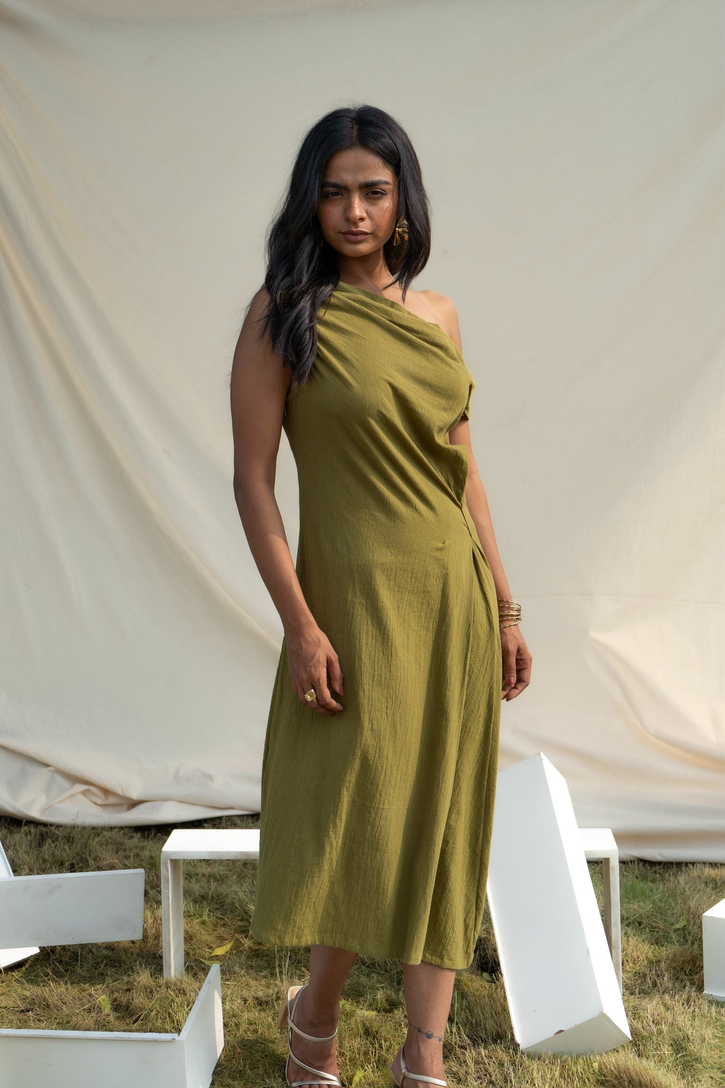 OLIVE DROP DRESS