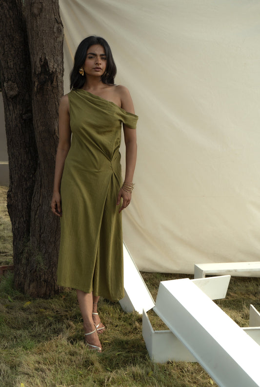 OLIVE DROP DRESS