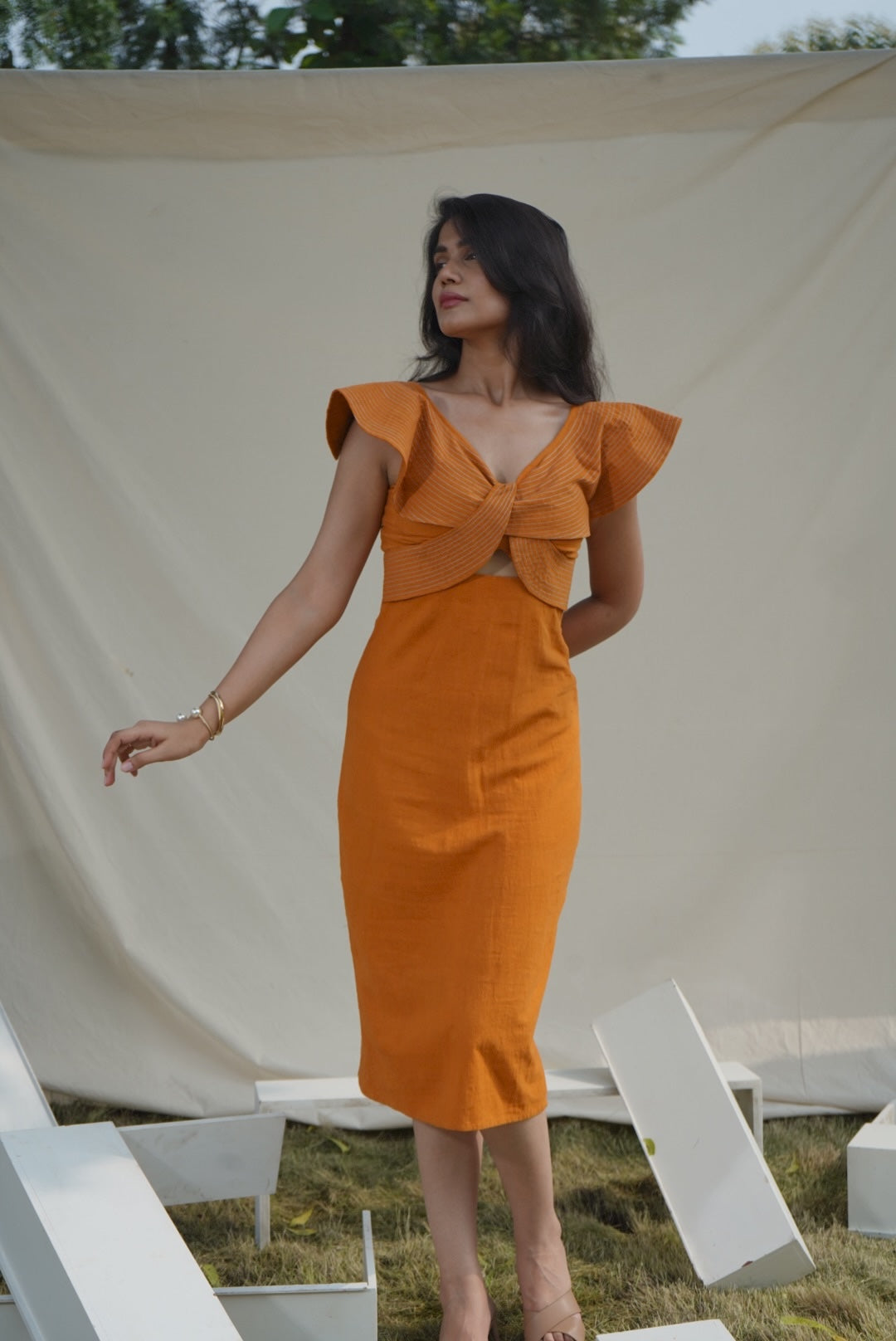 TANGERINE AURORA DRESS